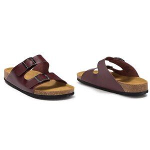 Madden Mens Steve Tafted Slip On Slide Comfortable Sandals Cognac Size 11M NIB